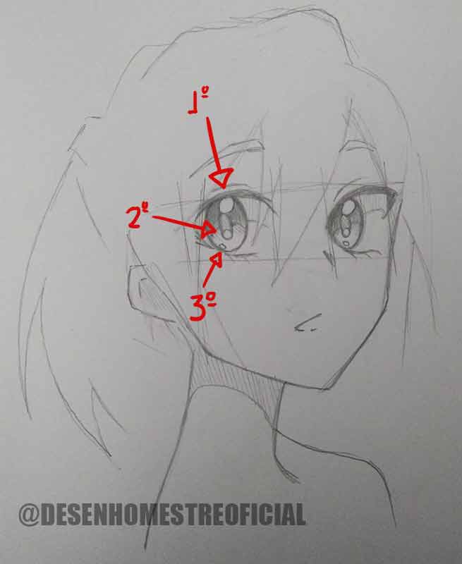 Desenhando Olhos de Anime  Passo a passo [Iniciante] - Desenho Mestre
