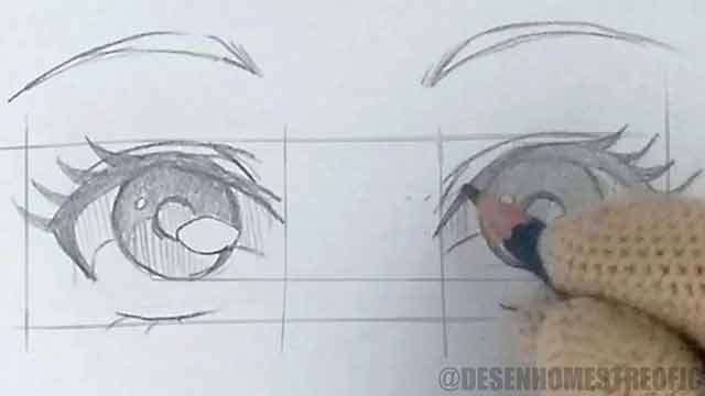 Desenhando Olhos de Anime  Passo a passo [Iniciante] - Desenho Mestre